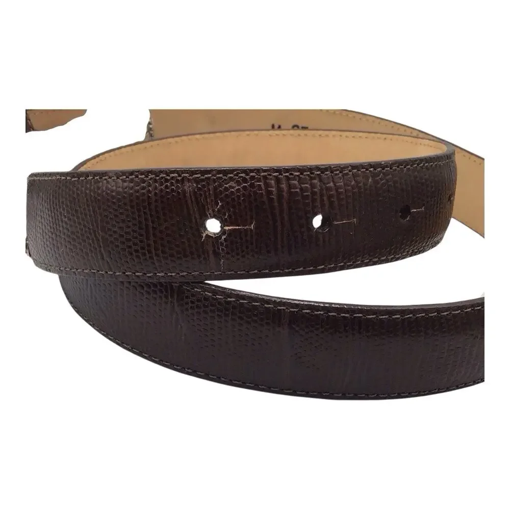 Brighton Women’s Brown Embossed Leather Belt Silver Tone Buckle Size M